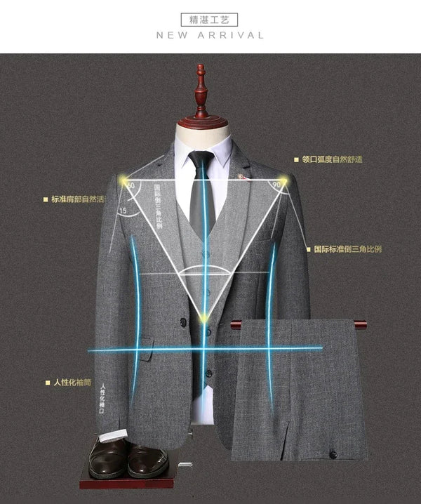 Detail of the blazer's single-breasted design, emphasizing sophistication.