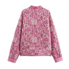 Women's regular-fit cotton blend jacket with eye-catching printed design