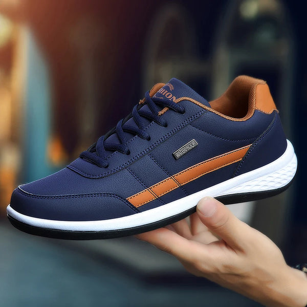 Men's Italian leather sneakers with EVA insole and cotton lining for all-day comfort