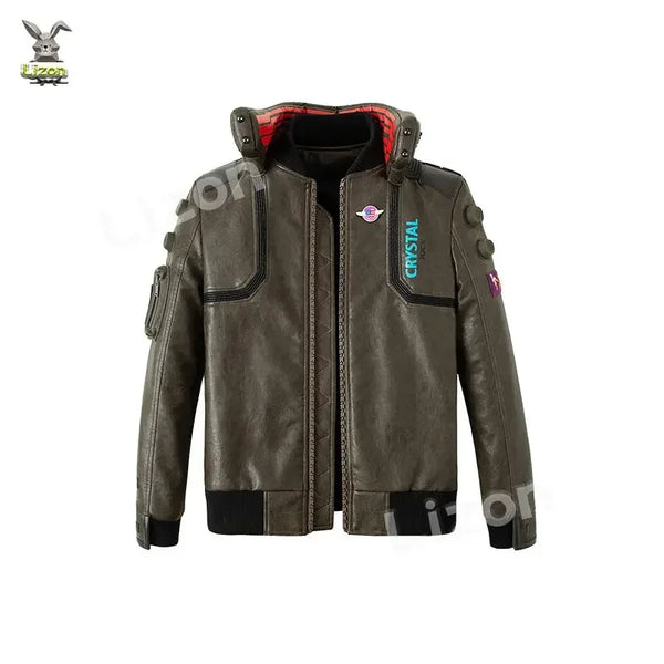 Cyberpunk 2077 LED Collar Jacket displayed with gaming merchandise.