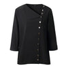 Elegant long sleeve office blouse for women, double-breasted, slim fit, versatile for business attire, available in multiple