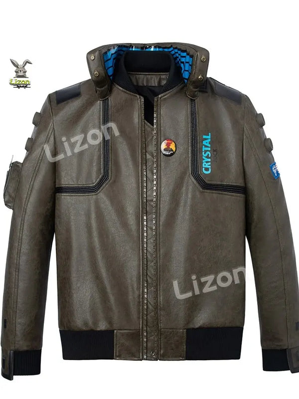 Detail of the durable craftsmanship on the Cyberpunk 2077 jacket.