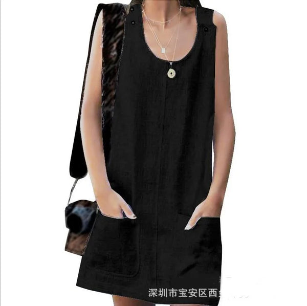 Loose fit casual dress in breathable cotton blend for warm weather