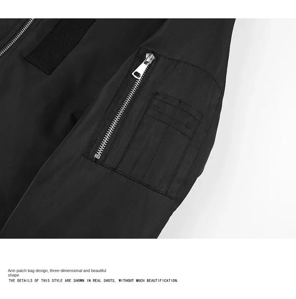 Men's slim fit bomber jacket in lightweight tactical design, perfect for spring travel and casual outings with ribbed sleeves