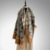 Cozy winter accessory featuring a knit texture in elegant colors.