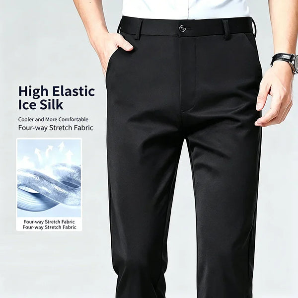 Detail of tailored fit on professional pants with clean lines and modern cut