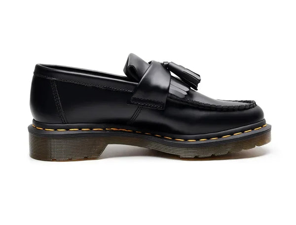 Black split leather loafers perfect for autumn and spring footwear.
