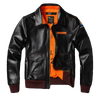 Zippered pockets on the Vintage A2 leather flight jacket for secure storage.