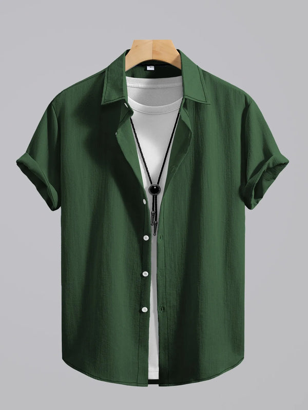 Men's breathable casual shirt with moisture-wicking quick-dry technology