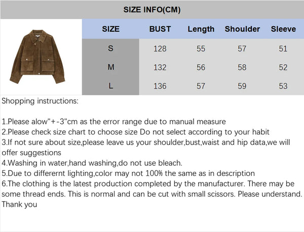 Chic women's leather jacket with button closure, lapel collar, short length, perfect for autumn fashion and urban style.