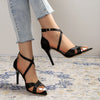 Chic lavender stiletto heels with a zip-up back and true to size fit.