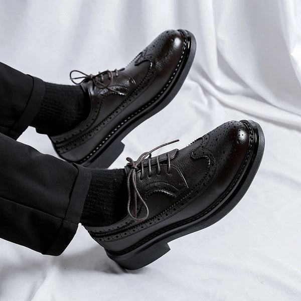Stylish patent leather shoes for business meetings.