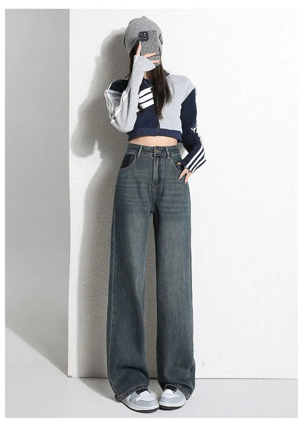 Sunset Boulevard Denim jeans styled with accessories for a chic urban look.