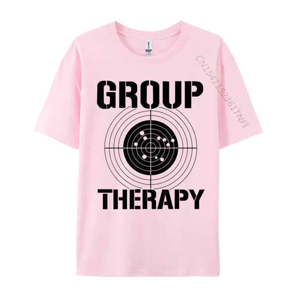 Vintage-Inspired 'Group Therapy' Men's Casual T-Shirt in premium cotton, featuring a retro graphic print for stylish comfort.