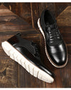 Elegant Men's Brogue Lace-Up Shoes - Soft Leather