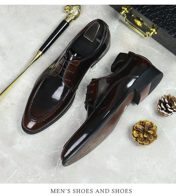 Black leather Oxfords with a pigskin lining for breathability.