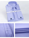 Structured French cuff dress shirt with cufflinks in premium cotton-polyester blend