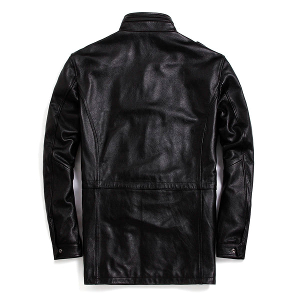Warm winter coat by Tcyeek featuring a stand collar.