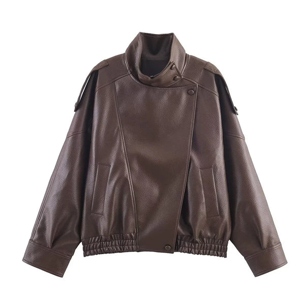 Women's fall and spring jacket with effortless single-breasted closure