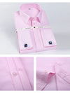 Wrinkle-resistant French cuff dress shirt with turn-down collar and included cufflinks