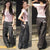 Light-wash wide-fit Sunset Boulevard Jeans with paint splatter details.