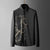 Elegant men's long sleeve printed shirt with turn-down collar, vibrant print, and durable cotton-polyester blend fabric.