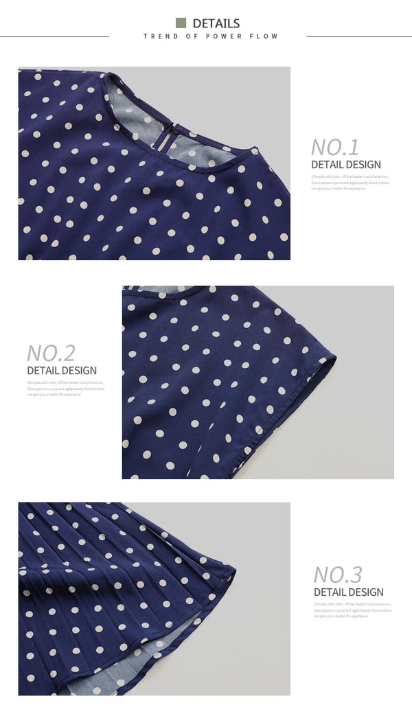 High waist polka dot dress creating hourglass silhouette
