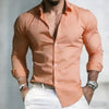 Professional white stretch shirt with extended sizing and temperature-regulating fabric