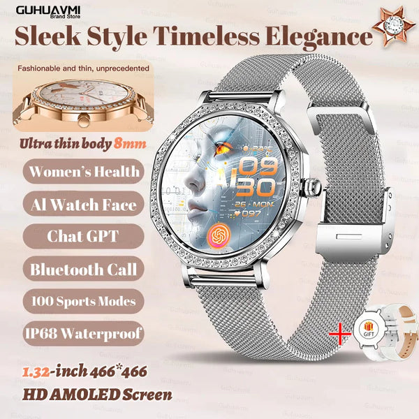 Gleaming Precision smartwatch in a lifestyle setting, emphasizing its role as a personal assistant.