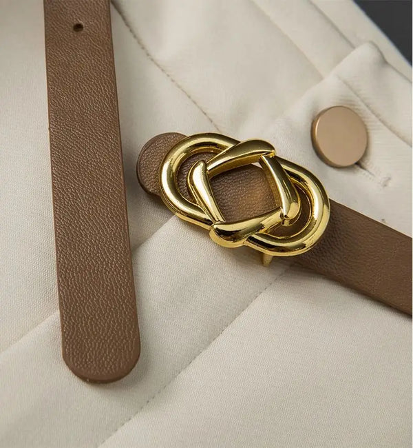 Elegant wide-leg work trousers for women in cotton blend, high waist, perfect for office wear and business casual outfits.