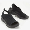 Casual mesh wedge sandals paired with cropped jeans for effortless summer style