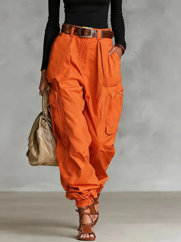 Casual pocket overalls with button closure and loose silhouette for comfortable summer wear