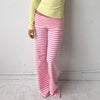 Women's striped comfort pants with adjustable elastic drawstring waist