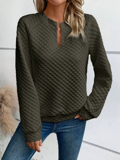 Soft pullover hoodie with stretchy knit construction