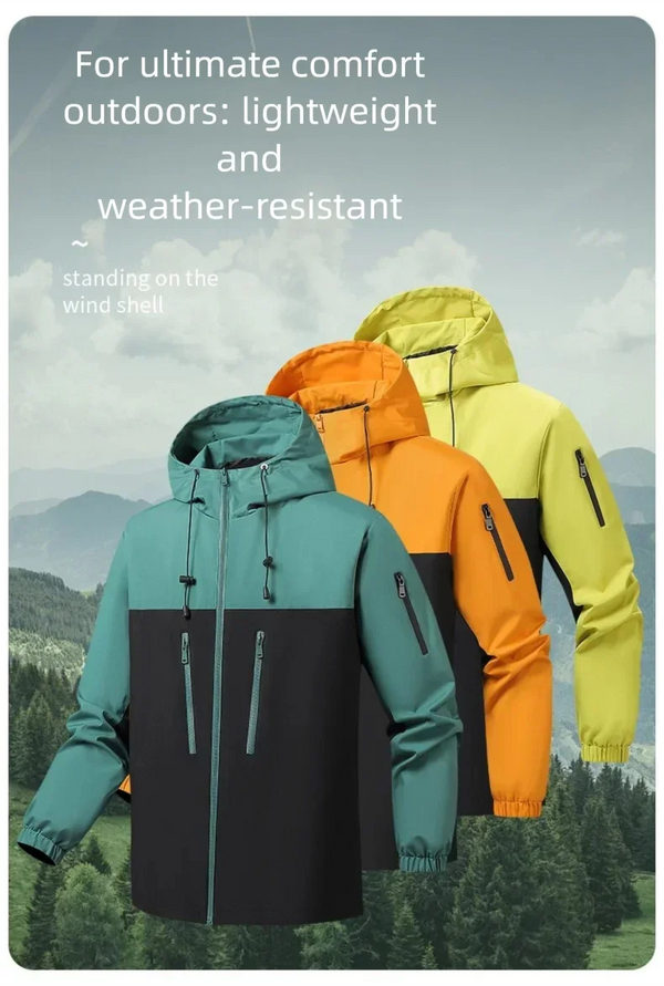 Men's waterproof hiking and urban windbreaker jacket, lightweight, oversized fit, perfect for outdoor adventures and city com