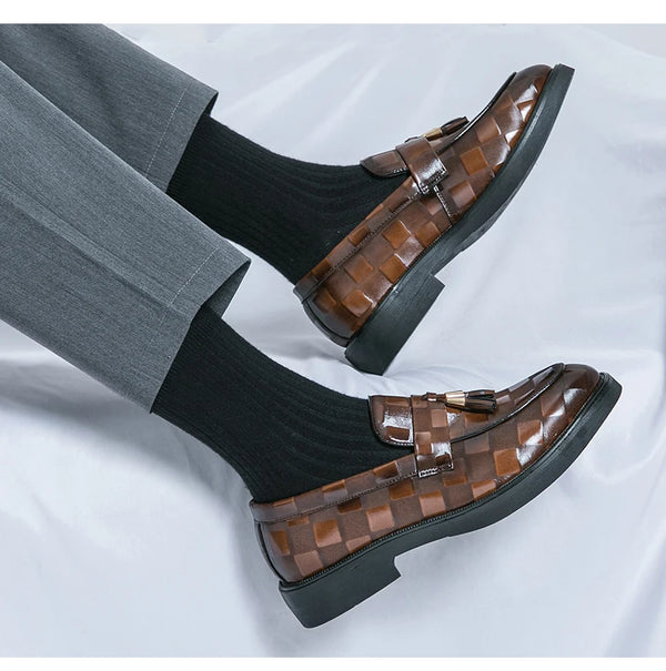 Rubber outsole providing traction in classic men's formal oxfords.