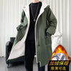 Hooded Men's Winter Trench Coat - Thick Fleece-Lined Jacket
