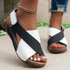 Comfortable platform sandals with adjustable strap and elegant wedge heel