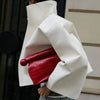 Black stand collar jacket styled for urban street fashion looks