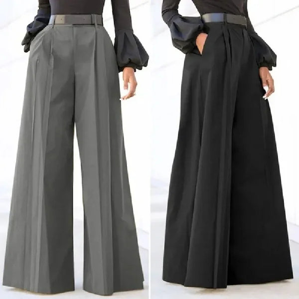 Comfy wide leg cropped linen pants for women in breathable nylon-cotton blend with pockets, perfect for casual and office wea