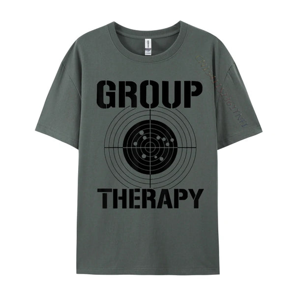 Vintage-Inspired 'Group Therapy' Men's Casual T-Shirt in premium cotton, perfect for casual outings and retro style.