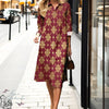Classic polo collar dress elevated with modern 3D printed geometric pattern