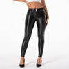 Casual outfit featuring faux leather leggings paired with a cozy sweater for a stylish look.