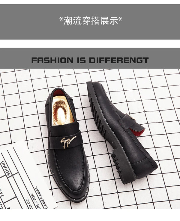 Elegant men's dress shoes with slip-on design for easy wear.