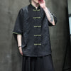 Men's Summer Beach Mandarin Collar Shirt