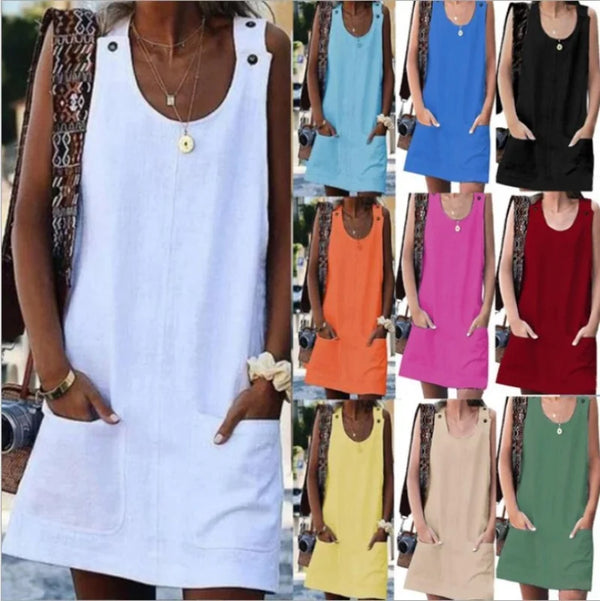 Effortless casual dress with O-neck and authentic early 2000s style