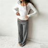 Casual striped loungewear bottoms with elastic waist and bow detail