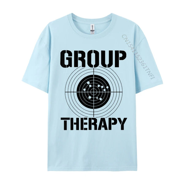 Vintage-Inspired 'Group Therapy' Men's Casual T-Shirt in premium cotton, featuring a retro graphic print for stylish comfort.