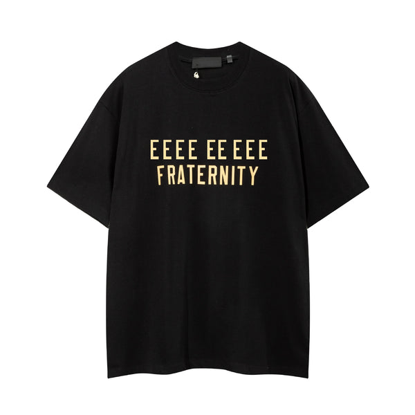 Trendy men's streetwear t-shirt with graphic print, breathable cotton, relaxed fit, classic O-neck, and short sleeves.