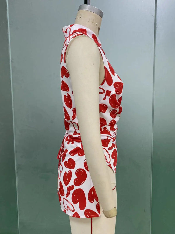 Chic geometric print ruffle blouse for women, lightweight jersey, slim fit, perfect for summer casual or elegant occasions.
